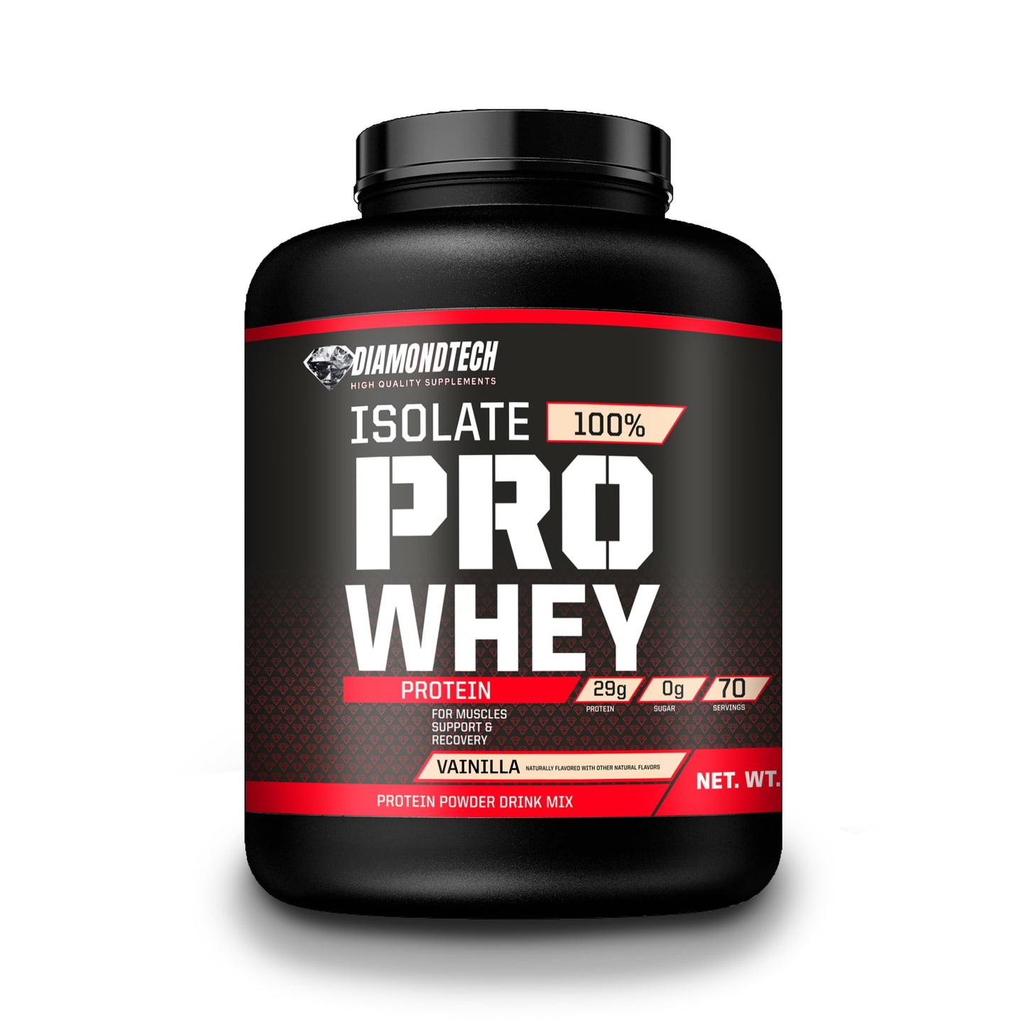 Diamondtech Proteína Pro Whey Isolate 5lbs (2.27kg) 70 servicios (VAINILLA)